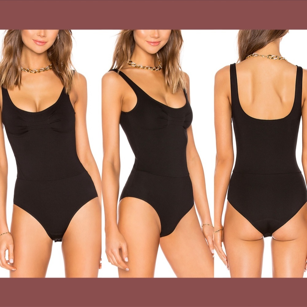 NEW $128 LPA Giada Scoop Tank Bodysuit in Black [SZ XS‎ ]
